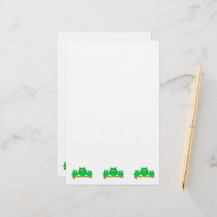 Groene Uilen Ontwerp Briefpapier