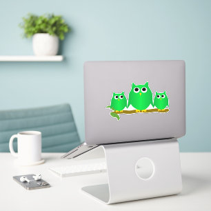 Groene Uilen Ontwerp Sticker