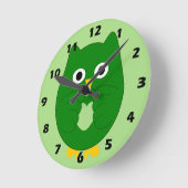 Groene Uilontwerp Ronde Klok (Hoek)