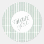 Groene Unieke Strepen Ronde Sticker (Voorkant)