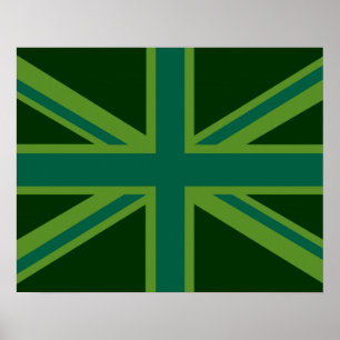 Groene Union Jack Vlag Decoratie