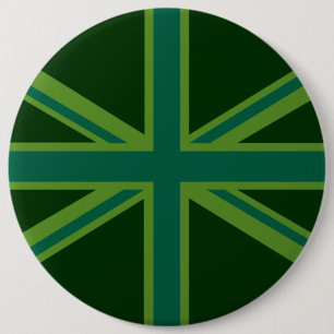 Groene Union Jack Vlag Decoratie Ronde Button 6,0 Cm