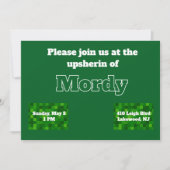 Groene upsherin uitnodiging (Voorkant)