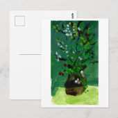 Groene vaas op groene achtergrond briefkaart (Voorkant / Achterkant)