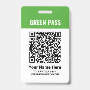 Groene Vaccinatiecertificaat PVC Gedrukt Badge