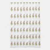 Groene vakantie krabbelboom + ster wit theedoek (Verticaal)