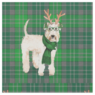 Groene Vakantie Plaid en Wheaten Terrier Kerst Stof