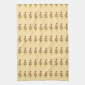 Groene Vakantie Scribble Tree + Star Cream Theedoek (Verticaal)