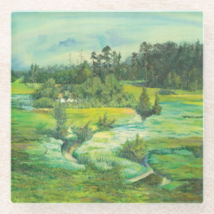 groene vallei glazen onderzetter