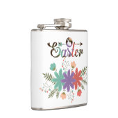 Groene varen en kleurrijke bloemen heupfles (Rechts)