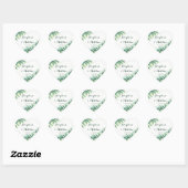 Groene Varen Foliage Waterverf Bruiloft Hart Sticker (Vel)