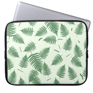 Groene Varen Plant Leaf Pattern Laptop Sleeve