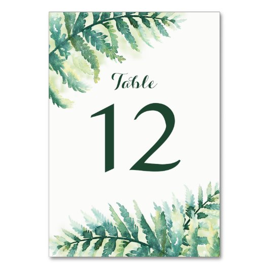 Groene Varen Waterverf Bruiloft Kaart (Voorkant)