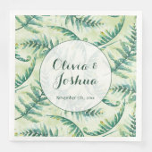 Groene Varen Waterverf bruiloft servetten (Voorkant)