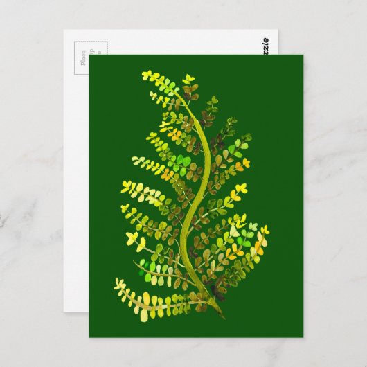 Groene varenblad plant kunst briefkaart (Voorkant / Achterkant)