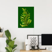 Groene varenblad plant kunst poster (Thuiskantoor)