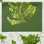 Groene varenblad plant kunst theedoek (Gevouwen)