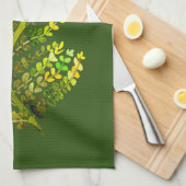 Groene varenblad plant kunst theedoek (Quarter Fold)