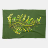 Groene varenblad plant kunst theedoek (Horizontaal)