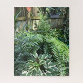Groene varens en bladeren legpuzzel (Verticaal)