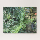 Groene varens en bladeren legpuzzel (Horizontaal)