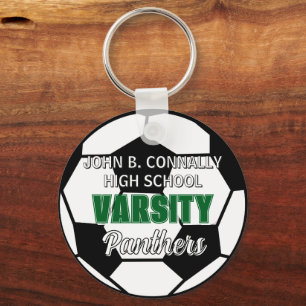 Groene Varsity Voetbal Aangepaste Hoge School Sleutelhanger