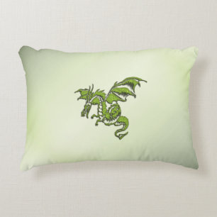 Groene vechtende draak accent kussen
