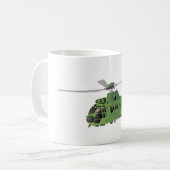 Groene vectorhelikopter koffiemok (Voorkant links)