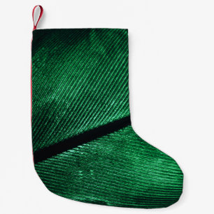 Groene veer, mooie patroontextuur. kleine kerstsok