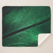 Groene veer, mooie patroontextuur. sherpa deken (Voorkant (horizontaal))