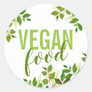 Groene Veganisme Voedseletiketten Veganistisch Ronde Sticker