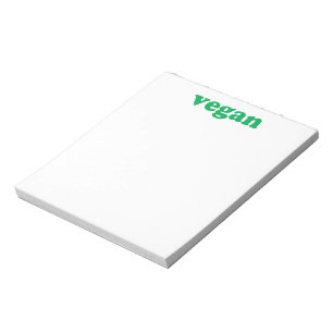 groene " veganletters " , witte achtergrond notitieblok