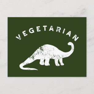 Groene vegetariër Dinosaur, wit en jager Briefkaart