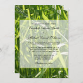Groene veldgras buitenbruiloft kaart (Voorkant / Achterkant)