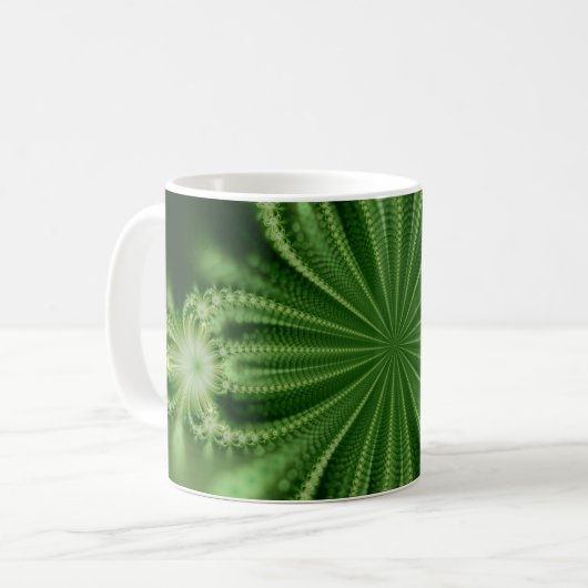 Groene ventilatorfractale Mok (Voorkant links)