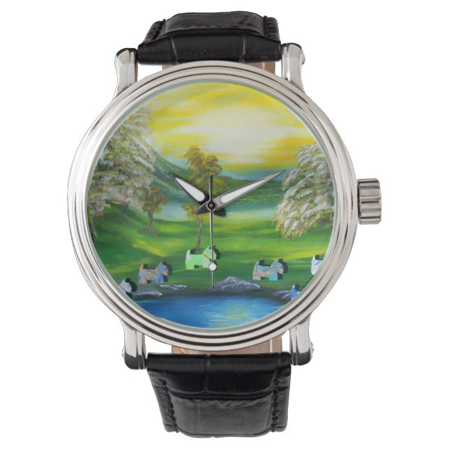 Groene Venus Scotties bij de vijver Horloge (Voorkant)