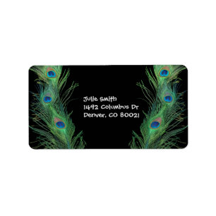 Groene veren met zwart etiket