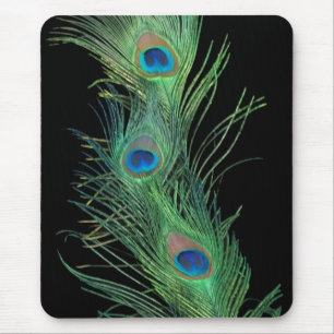 Groene veren met zwart muismat