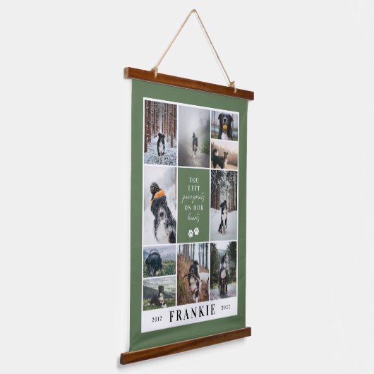 Groene verf drukt ons hart met herinneringskoeling hangend wandkleed (Gebogen)