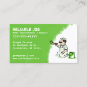 Groene verf schilderen | Cartoon contractant Visitekaartje (Voorkant)