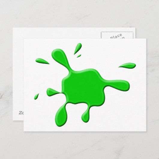 Groene verf splodge briefkaart (Voorkant / Achterkant)