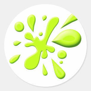 Groene verfspoeling ronde sticker