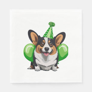 Groene Verjaardag Corgi Classic T-shirt Servet