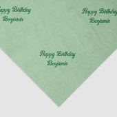 Groene verjaardag groeten tissuepapier (Detail)