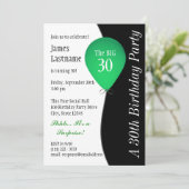 Groene verjaardagsballon kaart (Staand voorkant)