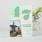 Groene verloop 47e verjaardagsuitnodigingen Jongen Kaart (Staand voorkant)