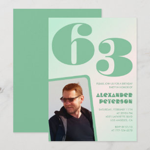 Groene verloop 63e verjaardagsuitnodigingen Jongen Kaart