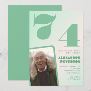 Groene verloop 74e verjaardagsuitnodigingen Mannen Kaart
