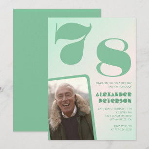 Groene verloop 78ste verjaardagsuitnodigingen Mann Kaart