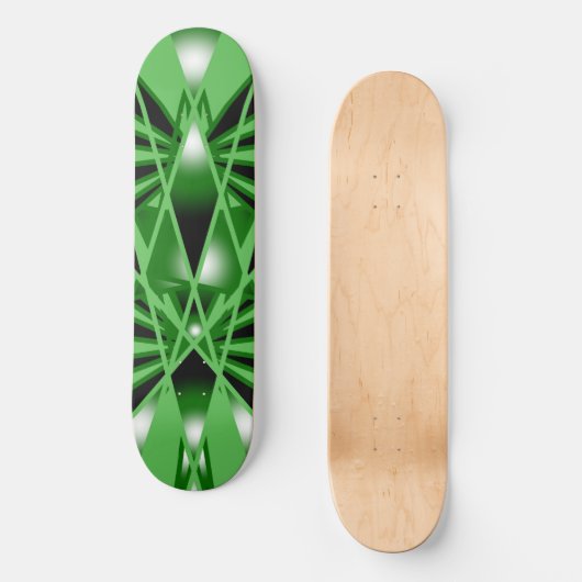 Groene verloopkleur Vulling Kunstperspectieftekeni Skateboard (Voorkant)